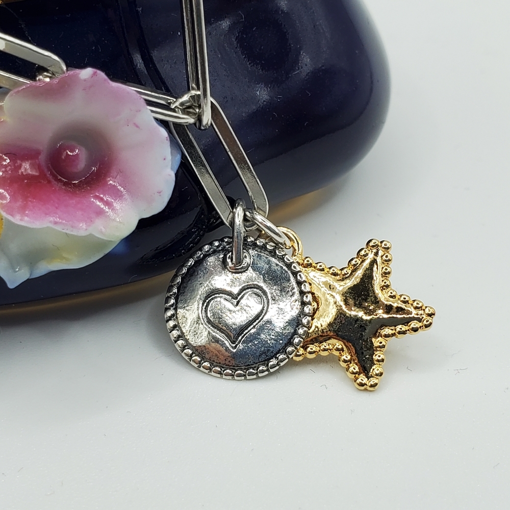 PZ Israel Sterling Paperclip Link Charm Bracelet - Picture 5 of 16